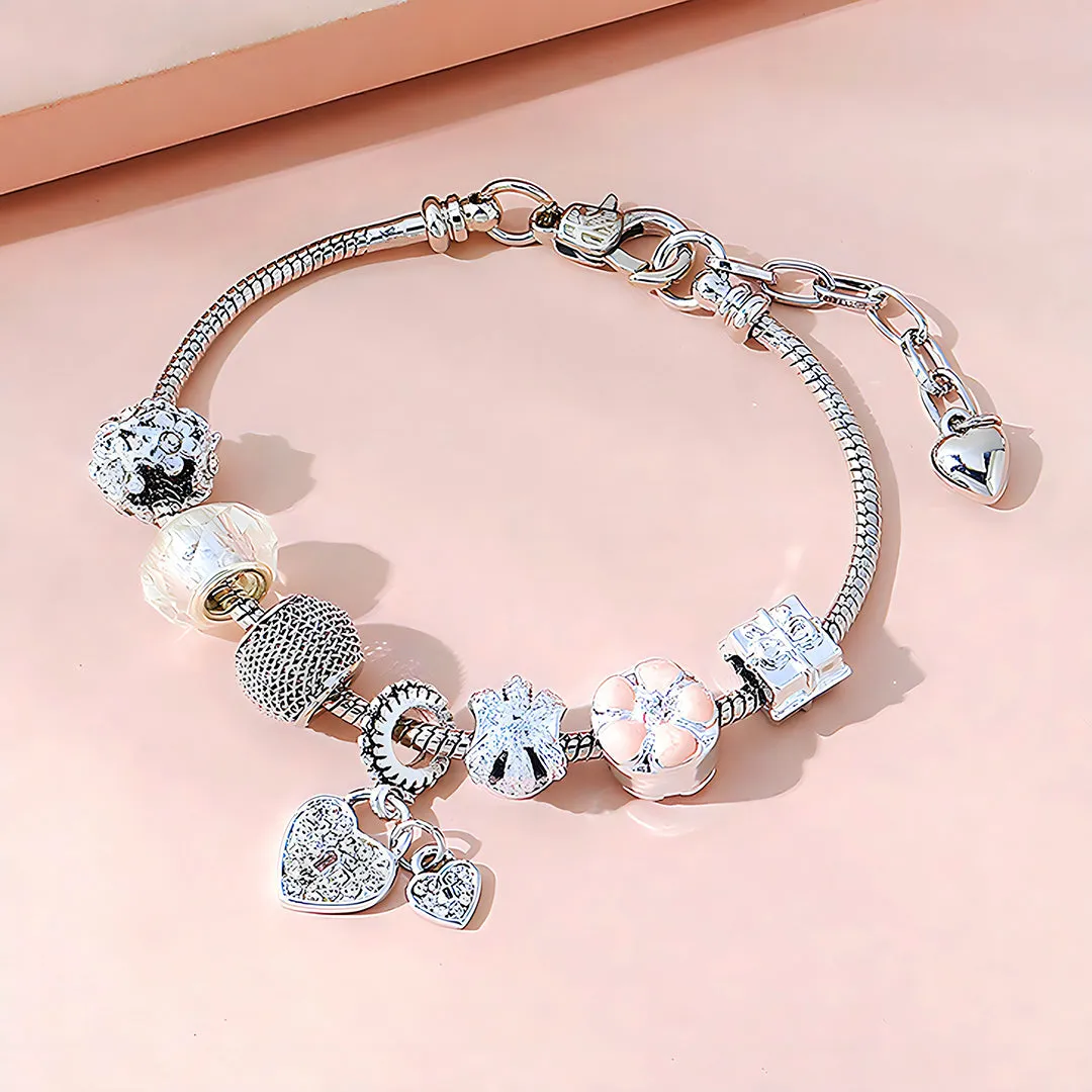 Luxe6191 - Twin Hearts Charm Bracelet