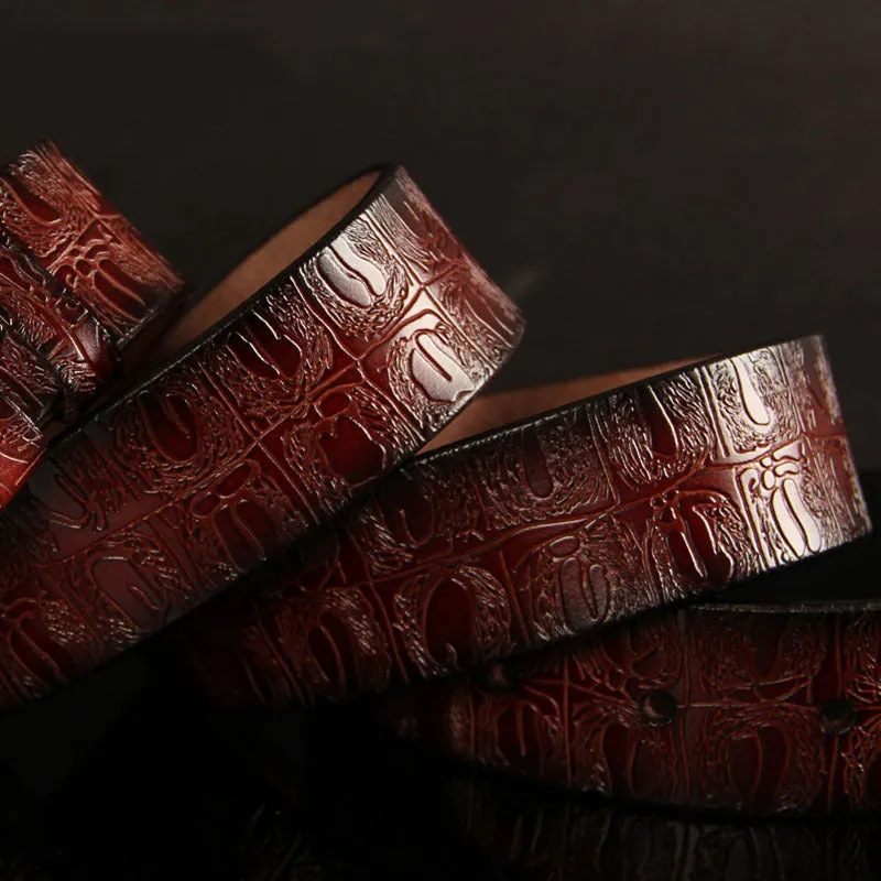 Luxury Crocodile Pattern Leather Men Belt