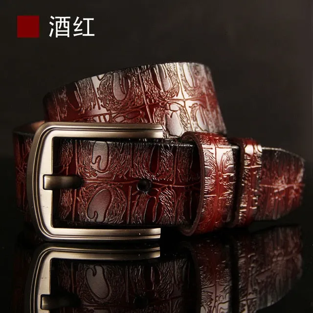 Luxury Crocodile Pattern Leather Men Belt