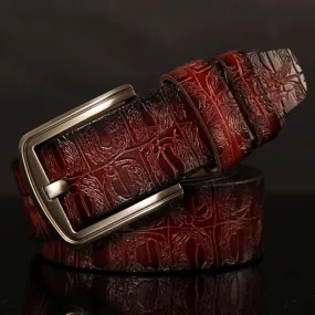 Luxury Crocodile Pattern Leather Men Belt