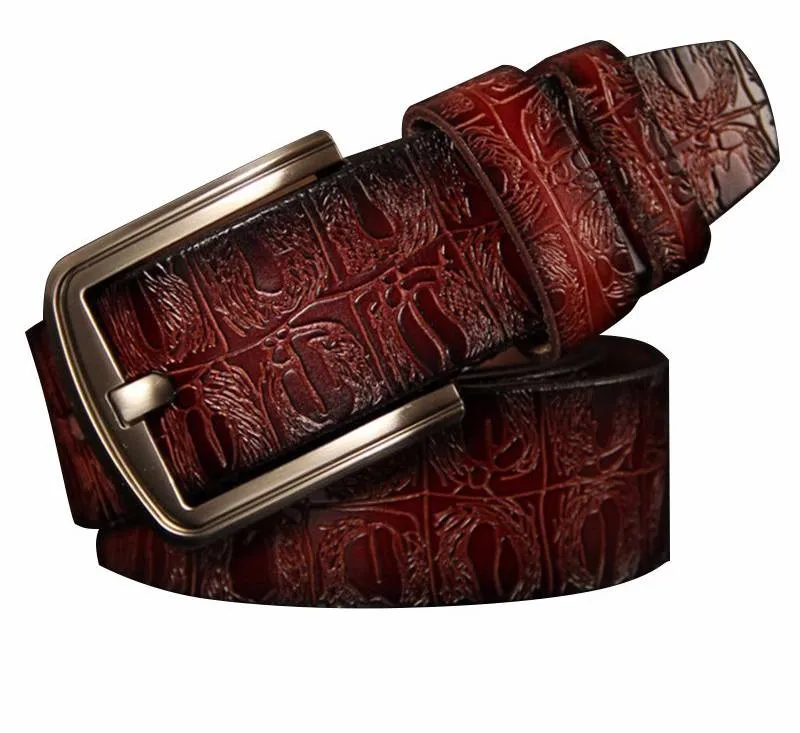 Luxury Crocodile Pattern Leather Men Belt