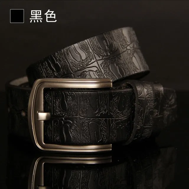 Luxury Crocodile Pattern Leather Men Belt