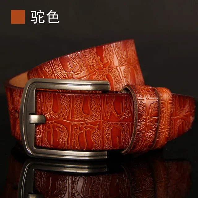 Luxury Crocodile Pattern Leather Men Belt