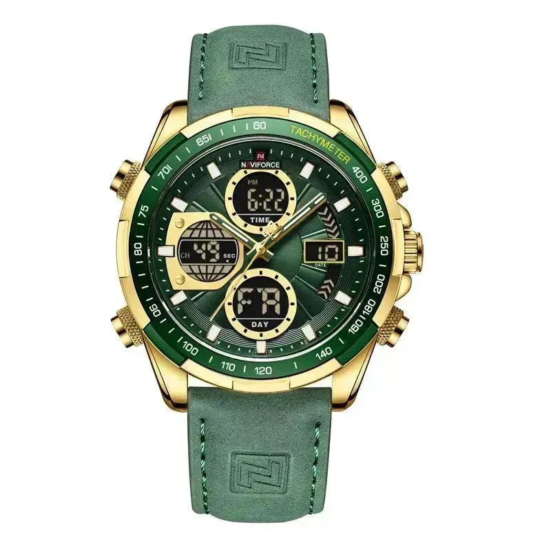 Luxury Men's Waterproof Sports Leather Strap Electronic Multi-function Watch