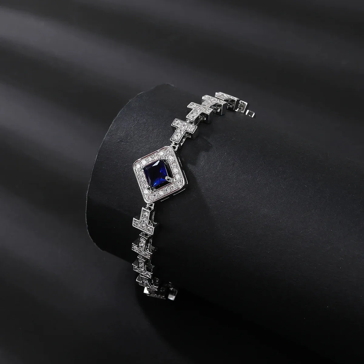 Luxury Square Cubic Zirconia Bridal Wedding Engagement Bracelet Women Jewelry Gift CK10188