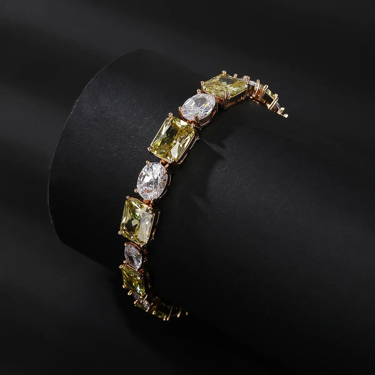 Luxury Square Round Cubic Zirconia Bridal Wedding Engagement Bracelet Women Jewelry Gift CK10187