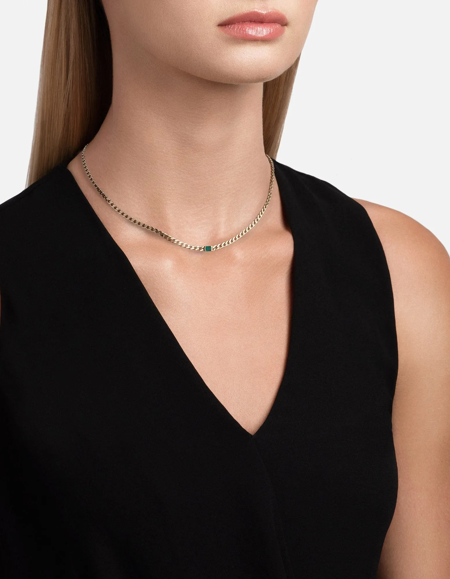 Lyra Chalcedony Choker, Gold Vermeil