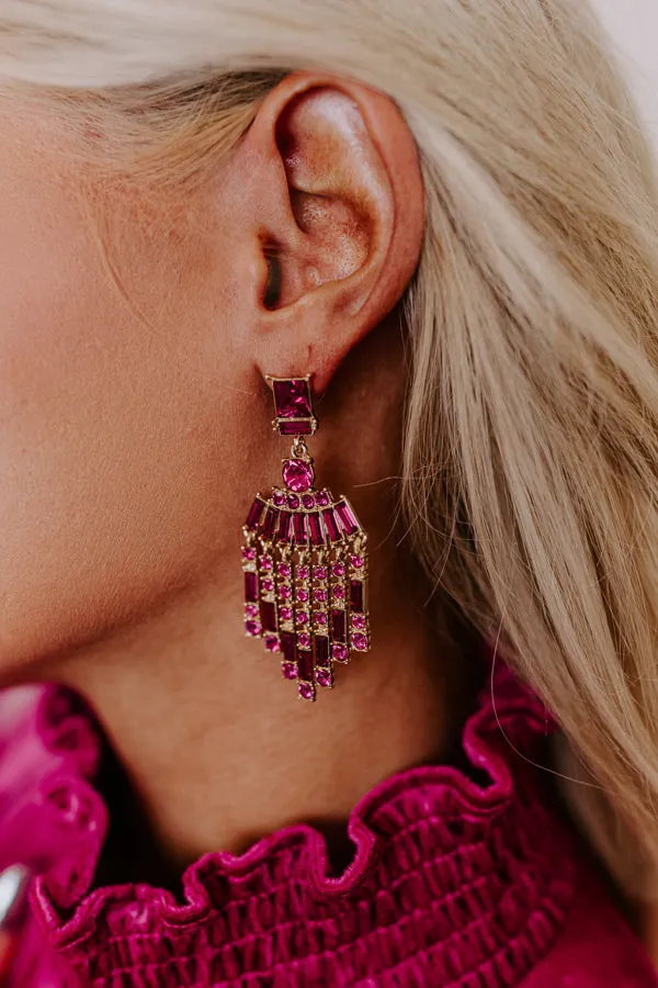 Mainstream Drama Earrings in Fuchsia