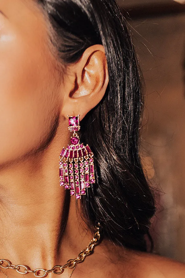 Mainstream Drama Earrings in Fuchsia