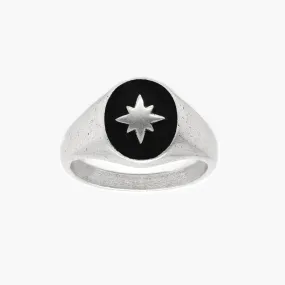 Matte Onyx "Rio" Sterling Silver Signet Ring