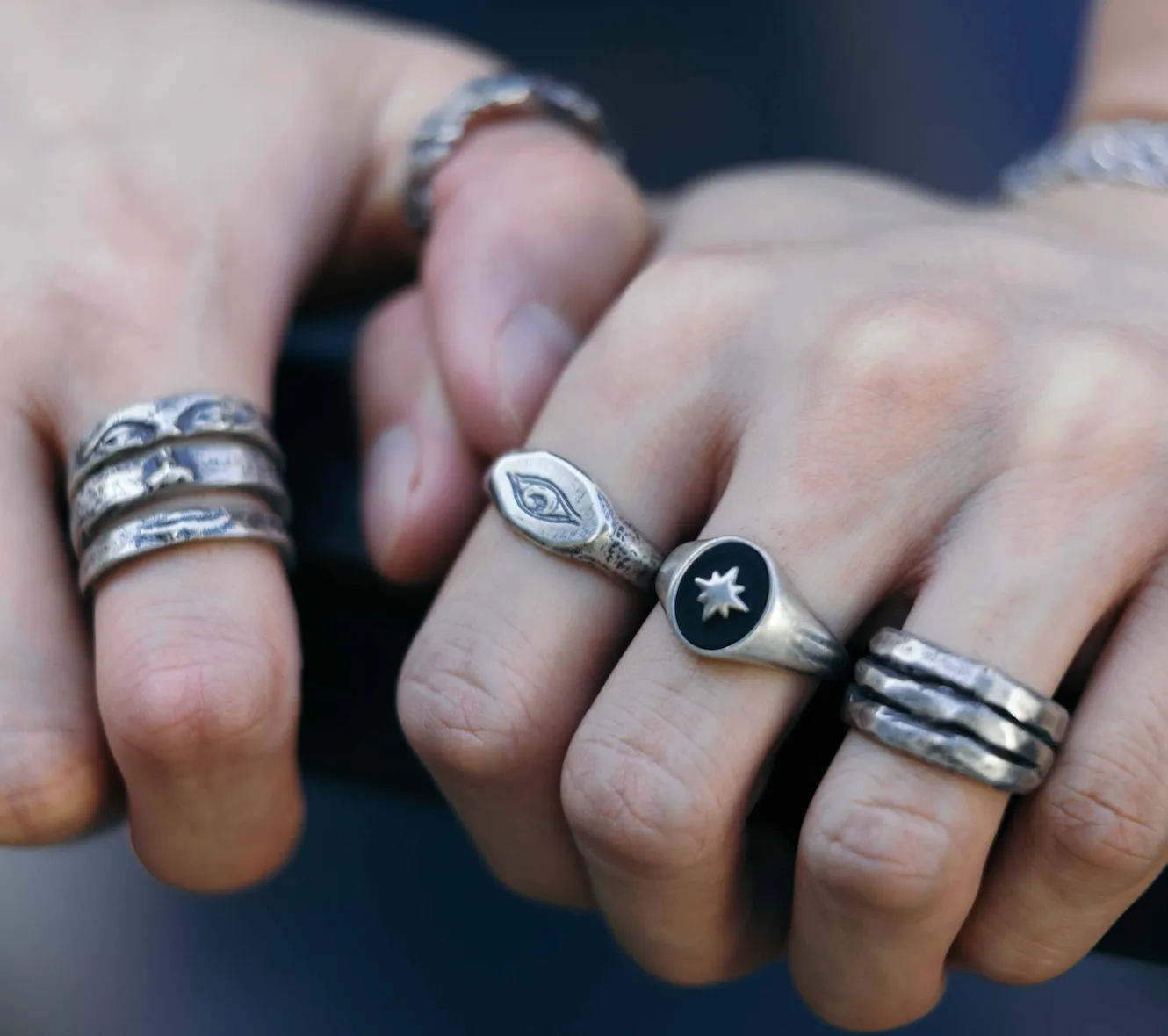 Matte Onyx "Rio" Sterling Silver Signet Ring