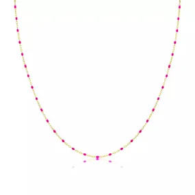 Meira T Pink  Enamel 14kt Layering Chain