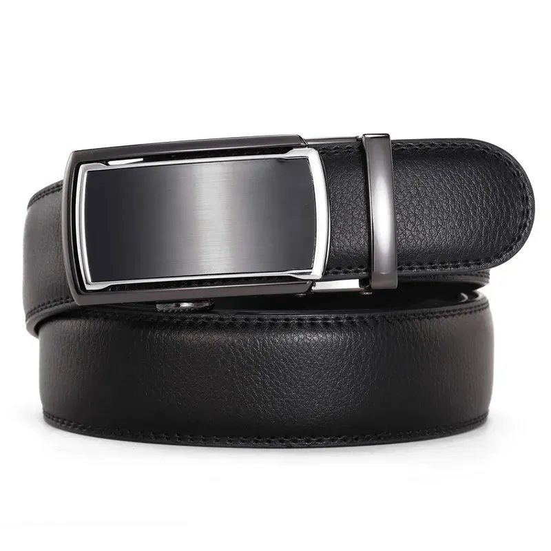 Men's Belt Alloy Automatic Buckle Genuine Leather Belt High Quality Business Casual Male Belts Luxury Fashion Cowhide Waist Band