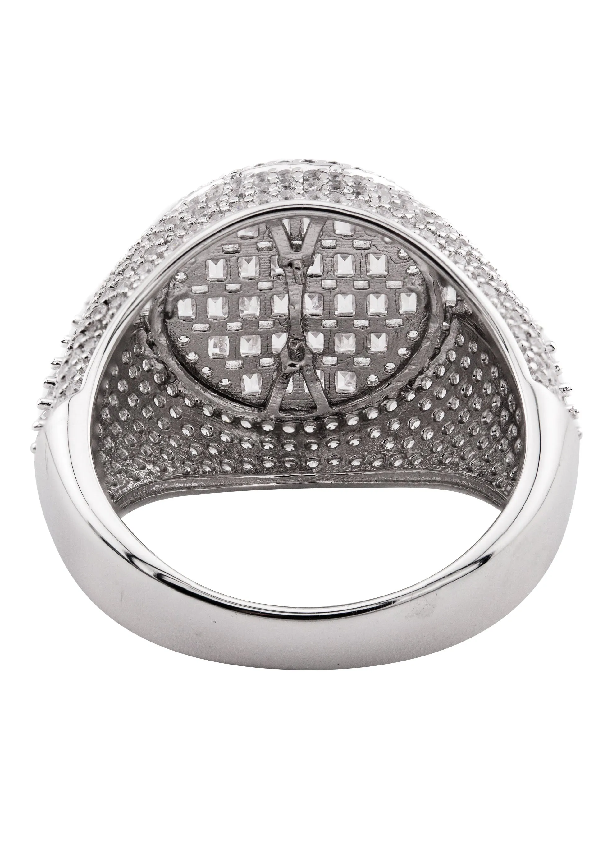 Mens Silver CZ Signet Ring | Appx 8.5 Grams