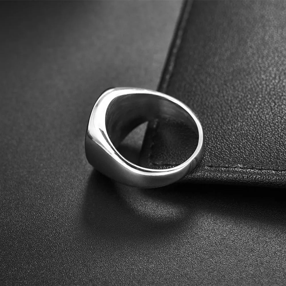 Mens Stainless Steel Signet Ring