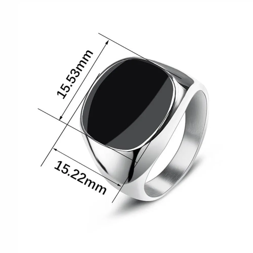 Mens Stainless Steel Signet Ring