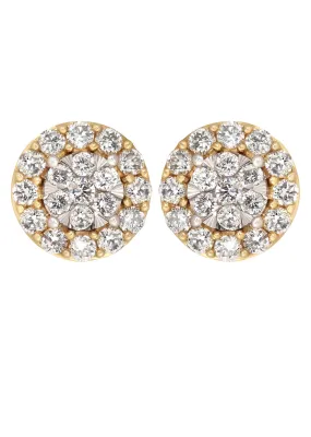 Mens Stud Diamond Earrings | 1.1 Carats 14K Yellow Gold