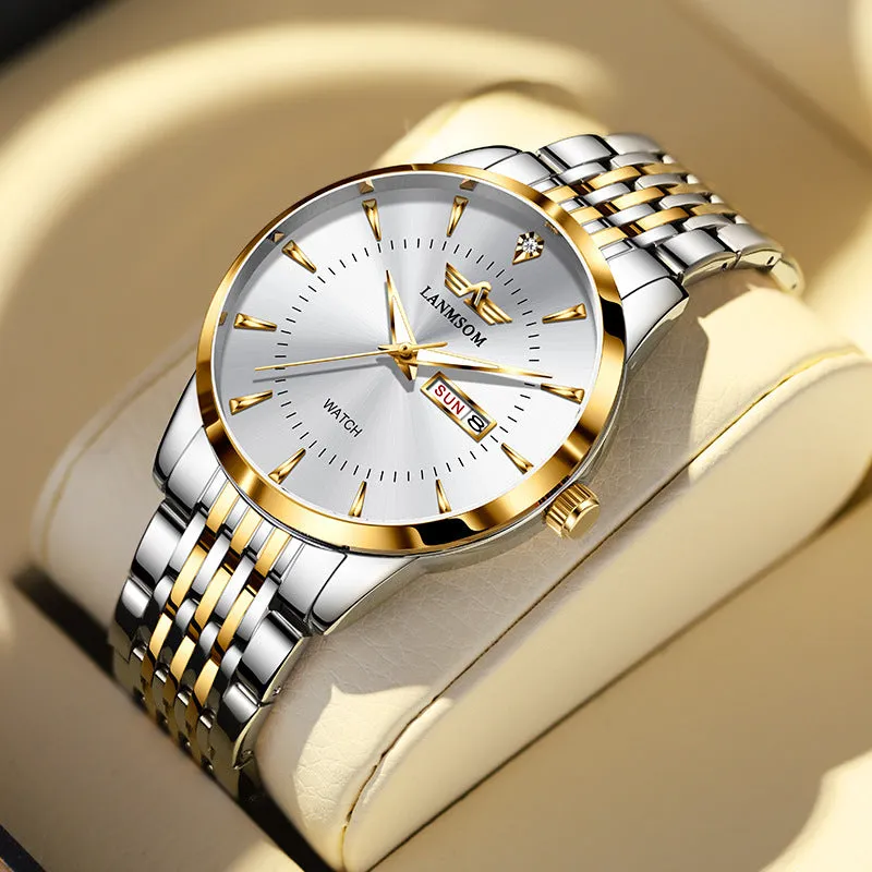 Men's Watch High-End Authentic Automatic Non-Mechanical Watch Steel Belt Quartz Watch