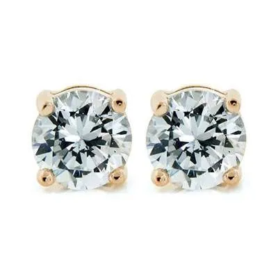 Mia 14k White Gold Plated Sterling Silver Stud Earrings with Cubic Zirconia Crystals