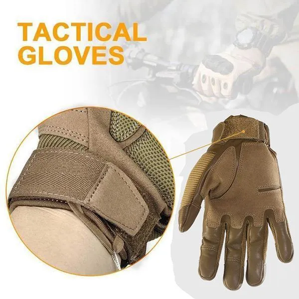 Military Full Finger Tactical Gloves - Hard Knuckle Army Special Forces Ops Fire Resistant Water Proof Gloves