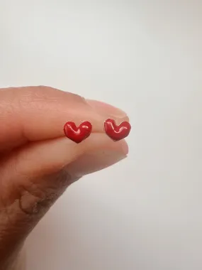 Mini Red Heart Studs