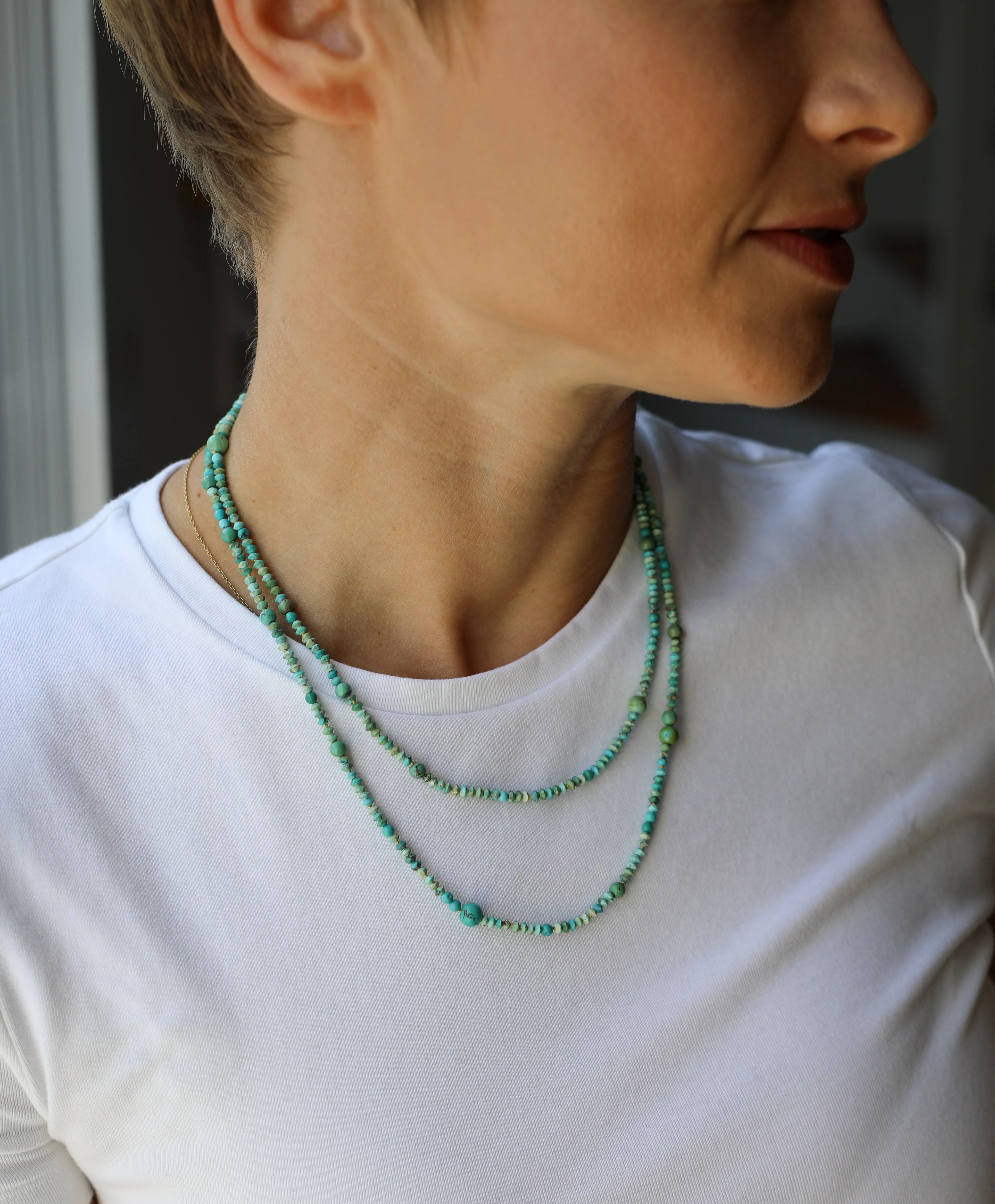 Mixed Turquoise Bead Necklace