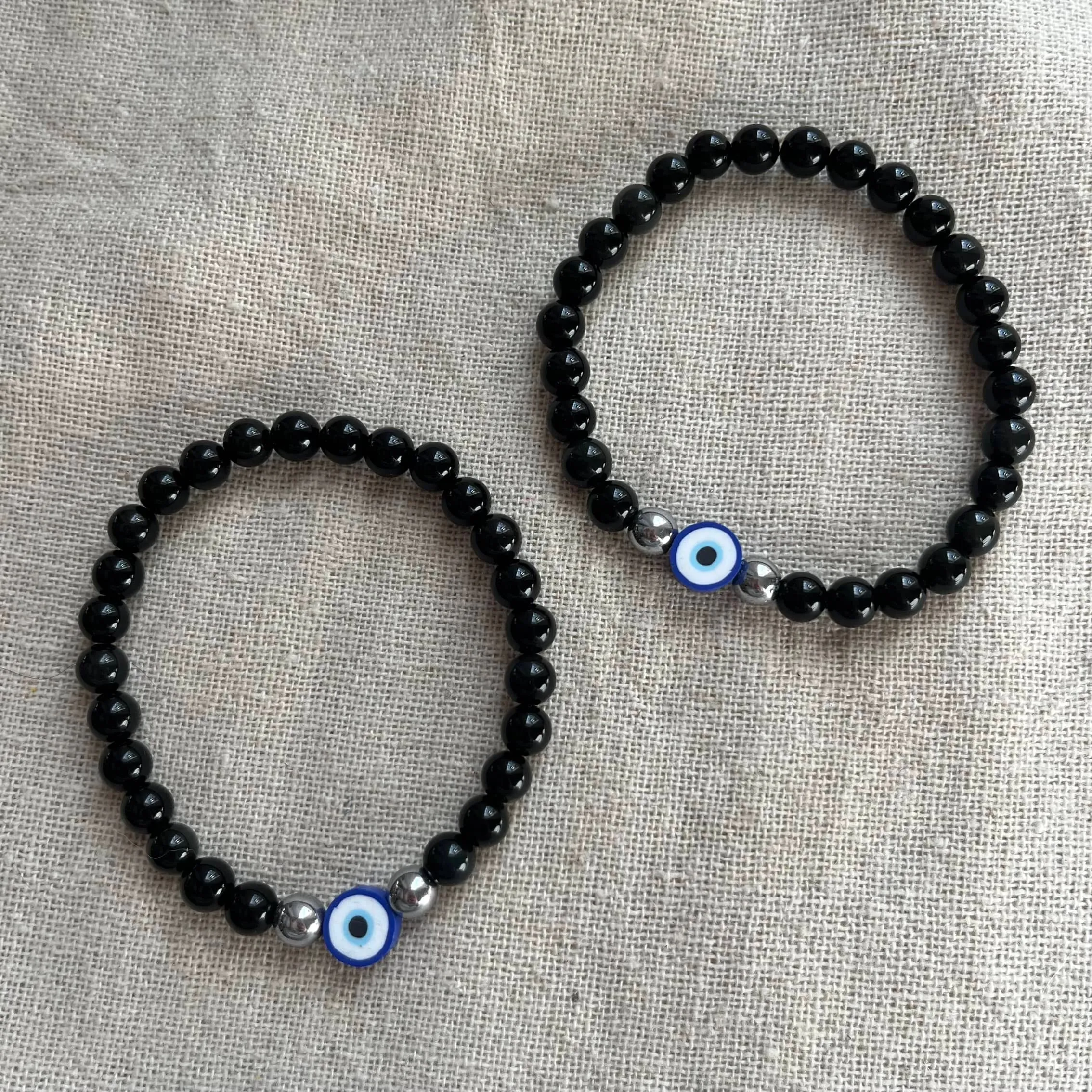 Mystic Protector Evil Eye Bracelet - Obsidian