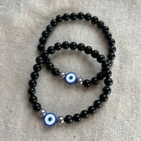 Mystic Protector Evil Eye Bracelet - Obsidian