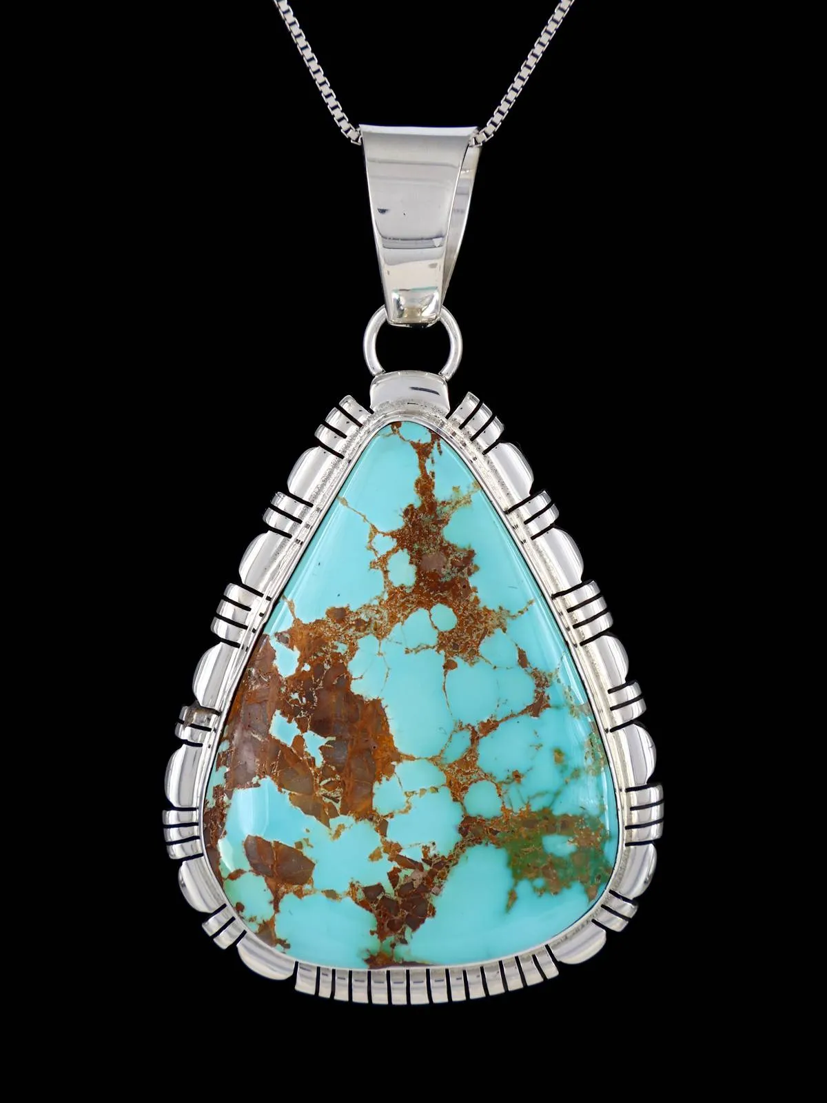 Native American Natural Royston Sterling Silver Pendant