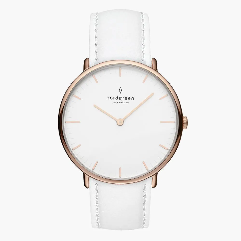 Native | White Dial - White Leather