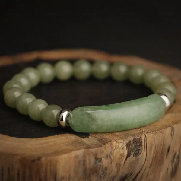 Natural Green Crystal Bracelet (Circumference 15.5cm) 天然綠水晶手鍊 (鍊長 15.5cm) (KJBR16075)