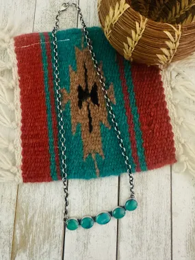 Navajo Sterling Silver & Turquoise Bar Necklace