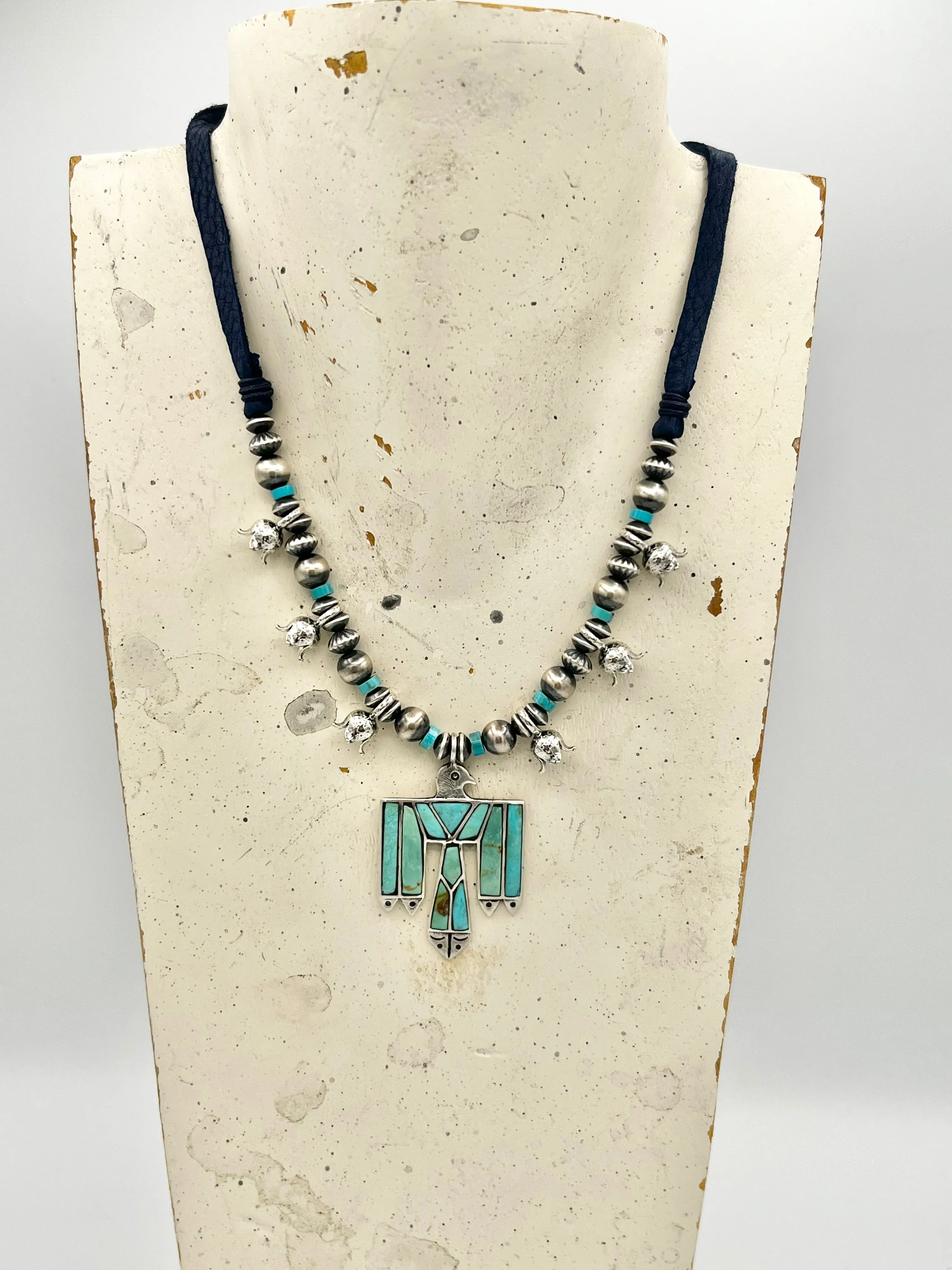 Necklace- Turquoise Thunderbird Inlay