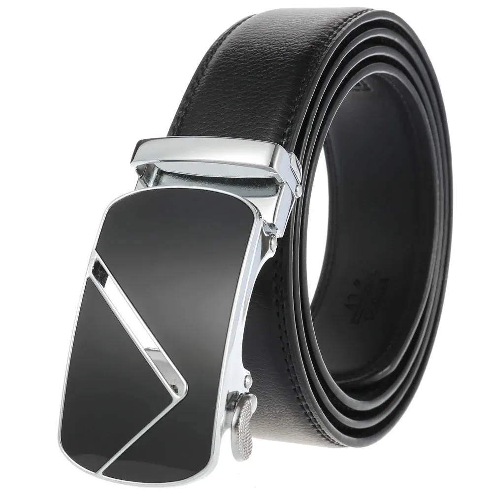 New Famous Men's Belts Top Quality Genuine Leather Luxury Belts Male Metal Automatic Buckle Belt Business Casual Waist Band