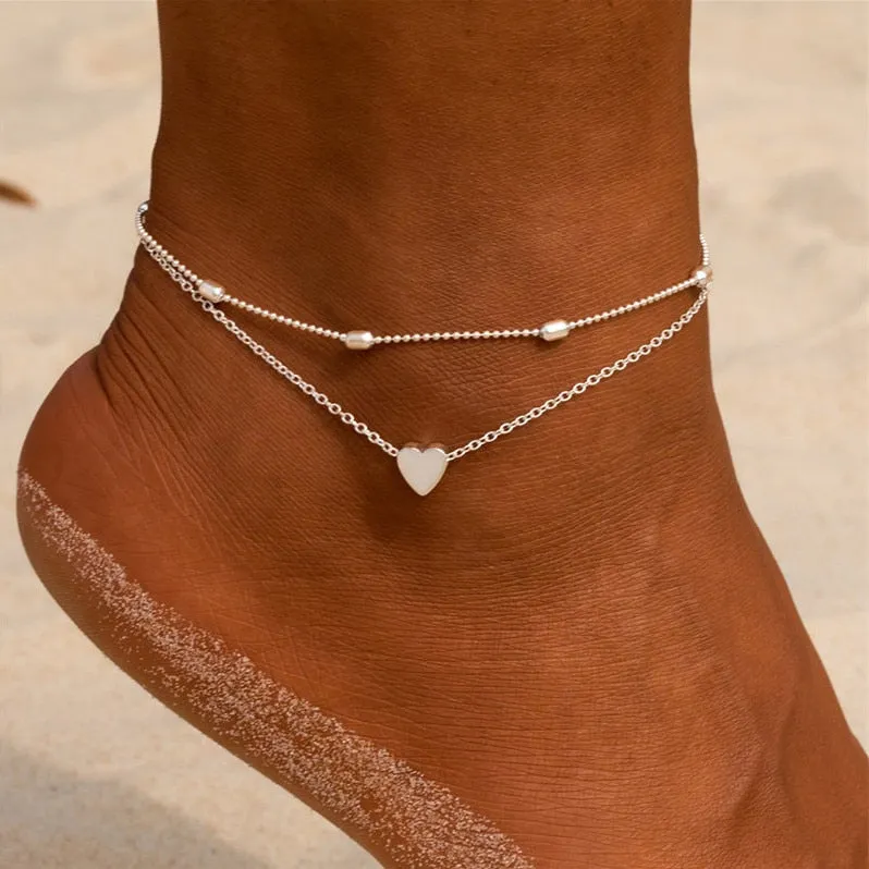 NewBohemia Beach Barefoot Sandals Anklet Chain Gold Leaf pendant Foot Bracelet Fashion Jewelry for Women Ankle Wholesale