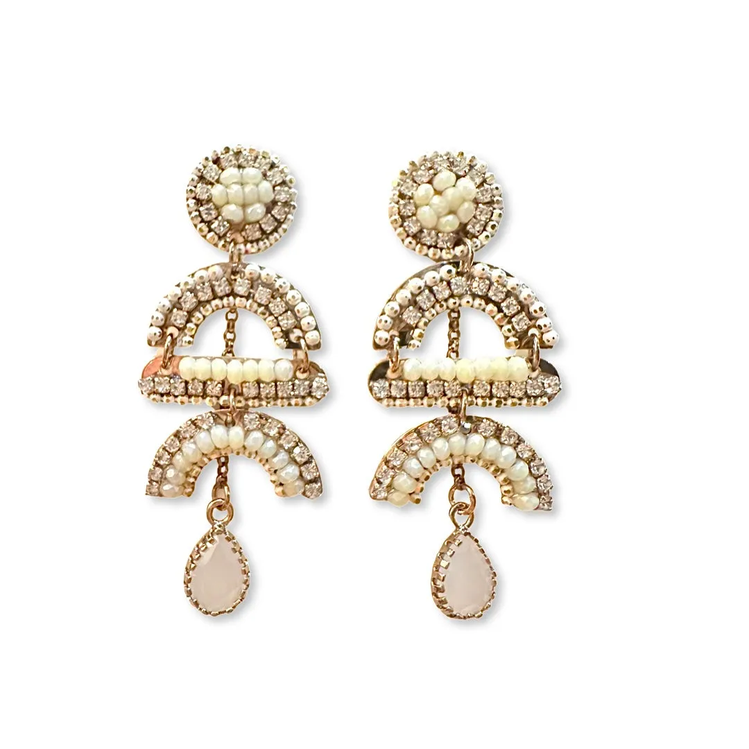 Noellery Geometric Chandelier Sparkle Earrings