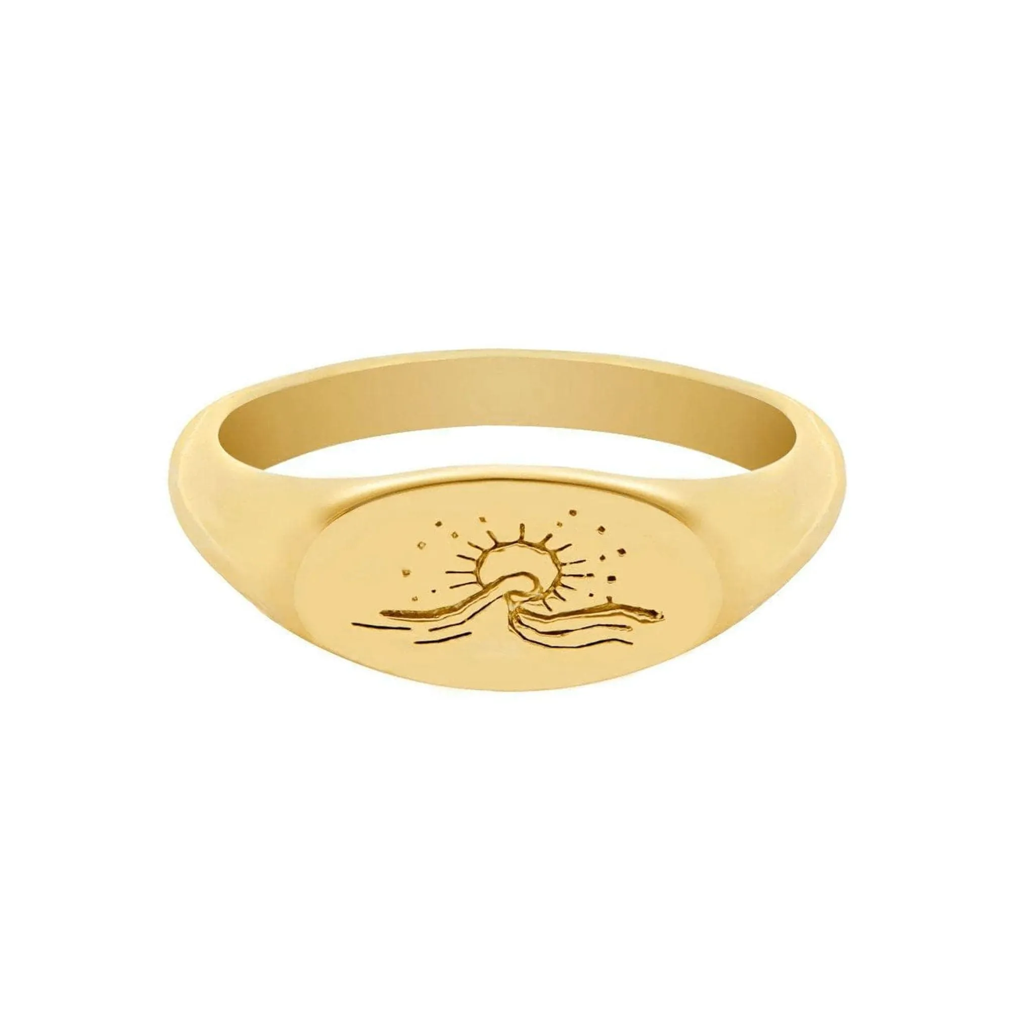 Ocean Waves Signet Ring