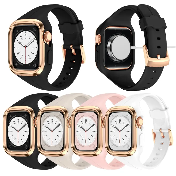 One Peice Silicone Band with Bumper Case for Apple Watch 38/40/41mm