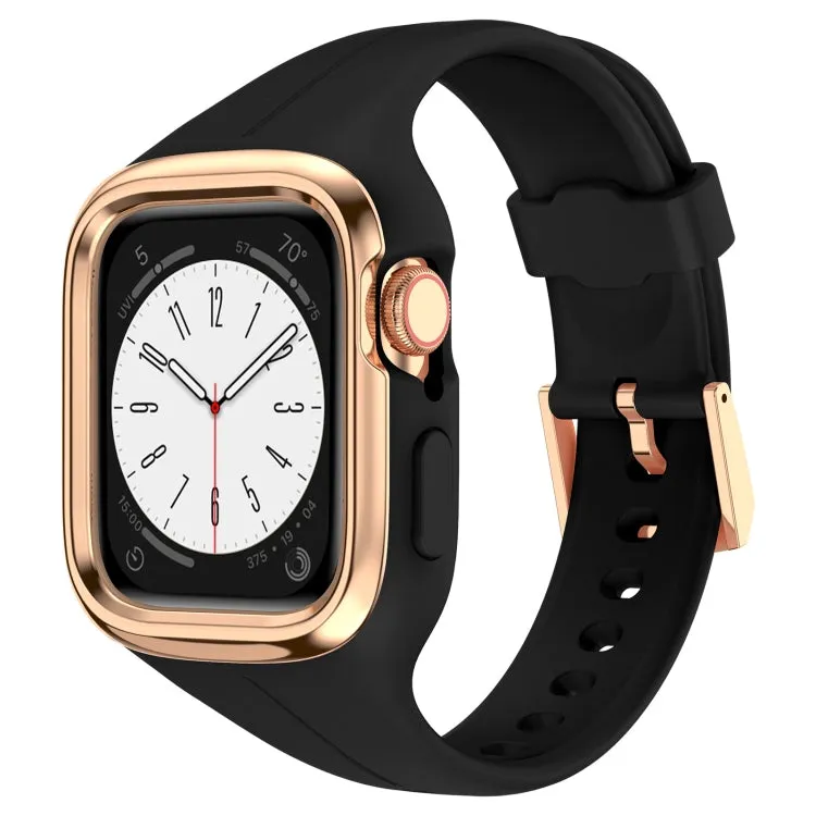 One Peice Silicone Band with Bumper Case for Apple Watch 38/40/41mm