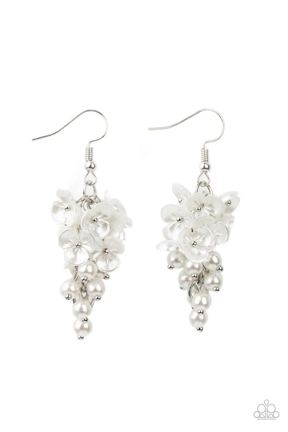 Open Door Jewelry - Bountiful Bouquets - White Earrings - Paparazzi Accessories