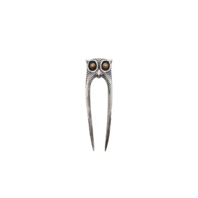 Owl Hair Pin in Silver