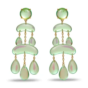 PARAKEET RAINDROP CHANDELIER EARRINGS