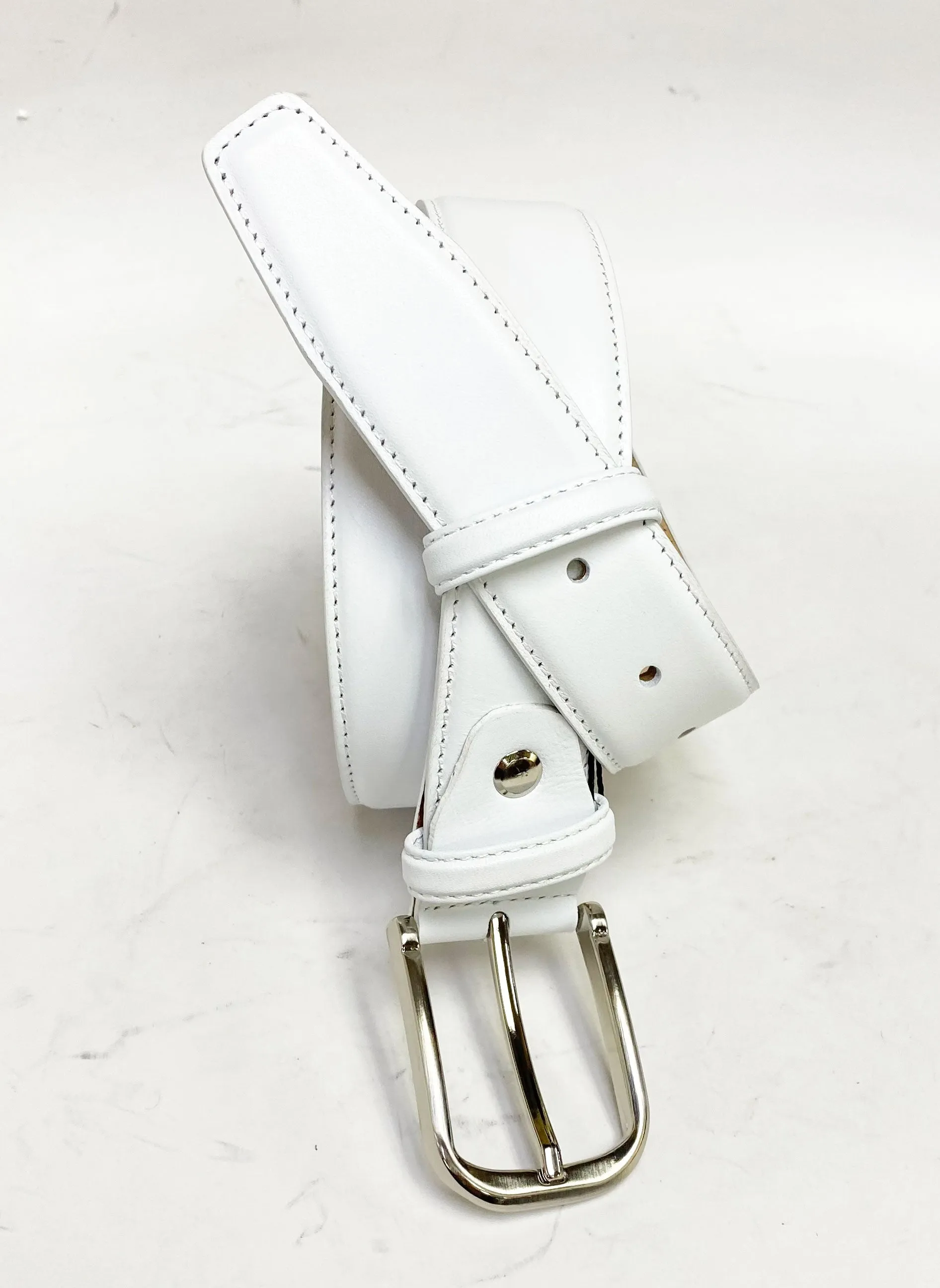 Patent Leather Belt White