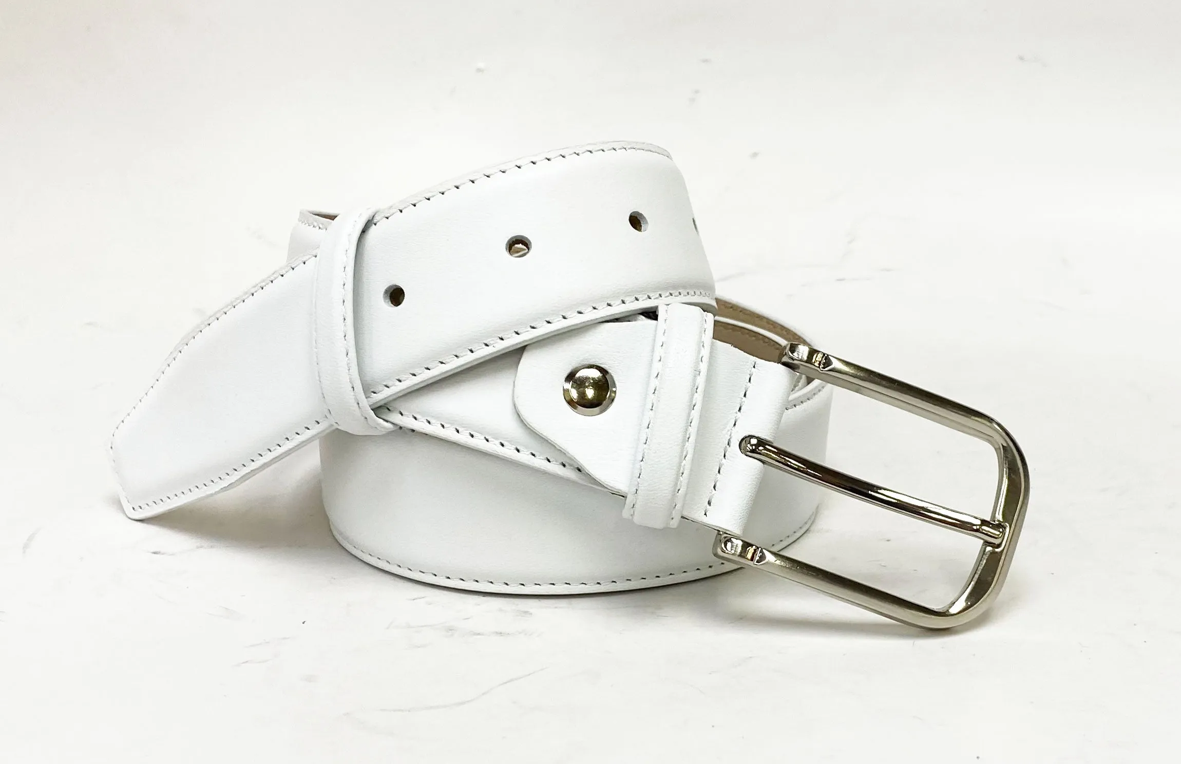 Patent Leather Belt White