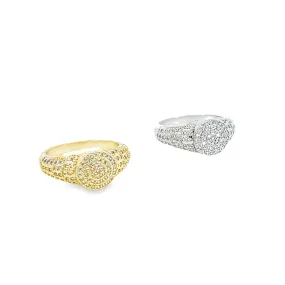 Pave CZ Signet Ring (D21)