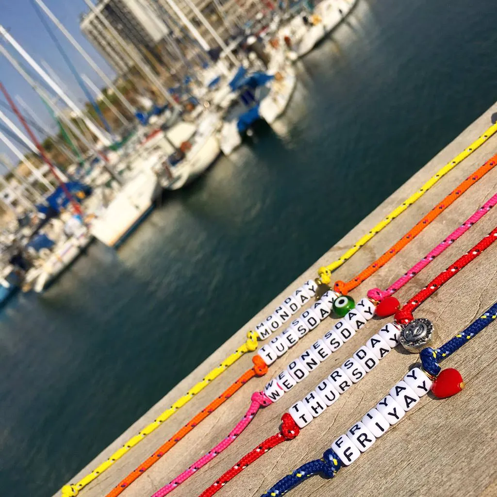 Personalised Name Alphabet Charm Cord Bracelet