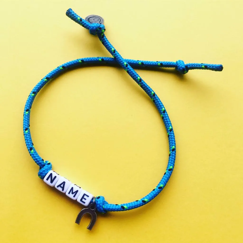 Personalised Name Alphabet Charm Cord Bracelet