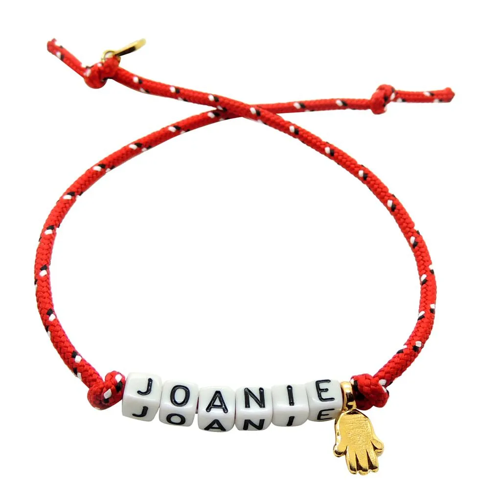 Personalised Name Alphabet Charm Cord Bracelet