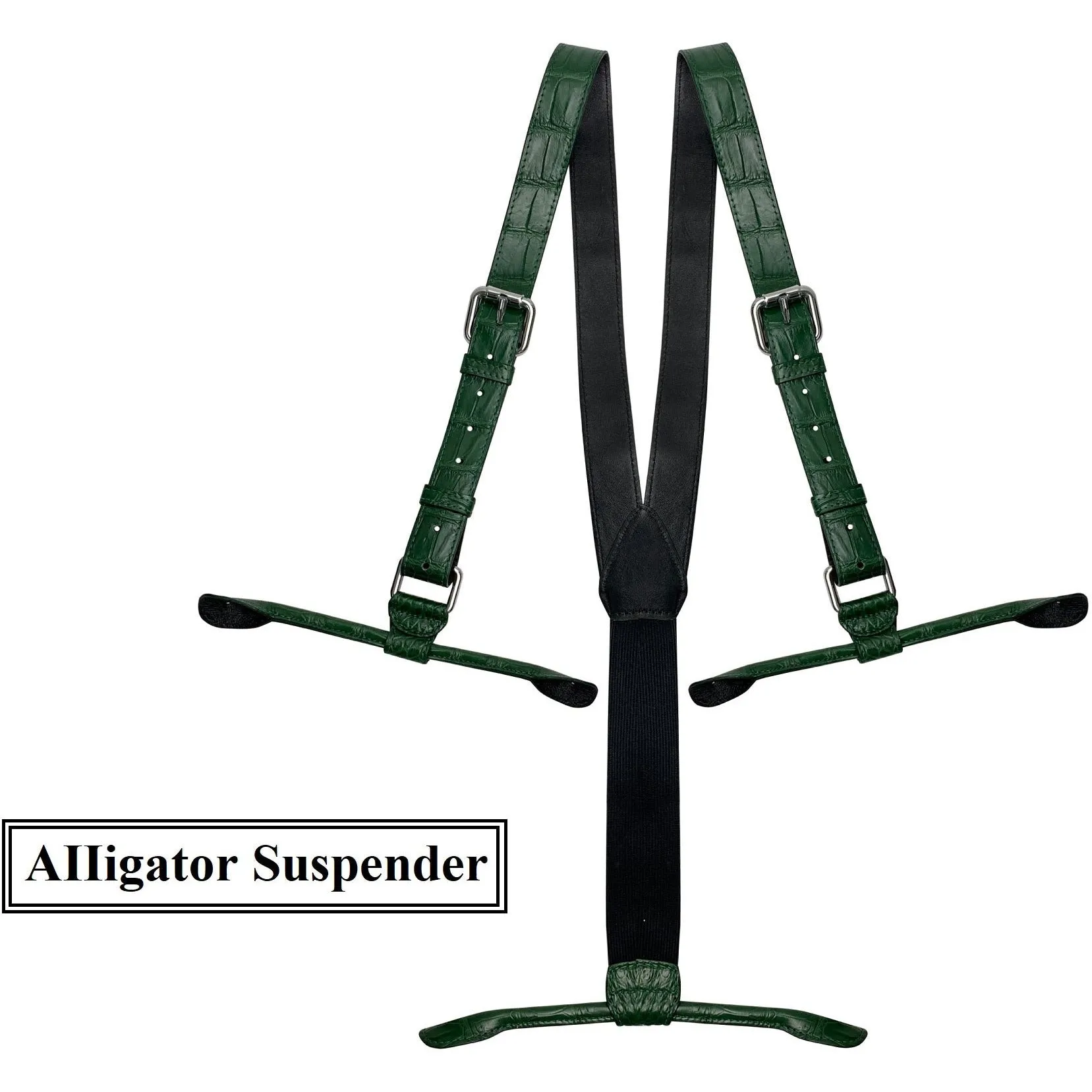 Personalized Alligator Leather Suspenders Men, Leather Suspenders, Men Green Suspenders, Handmade Leather Suspenders For Groomsmen