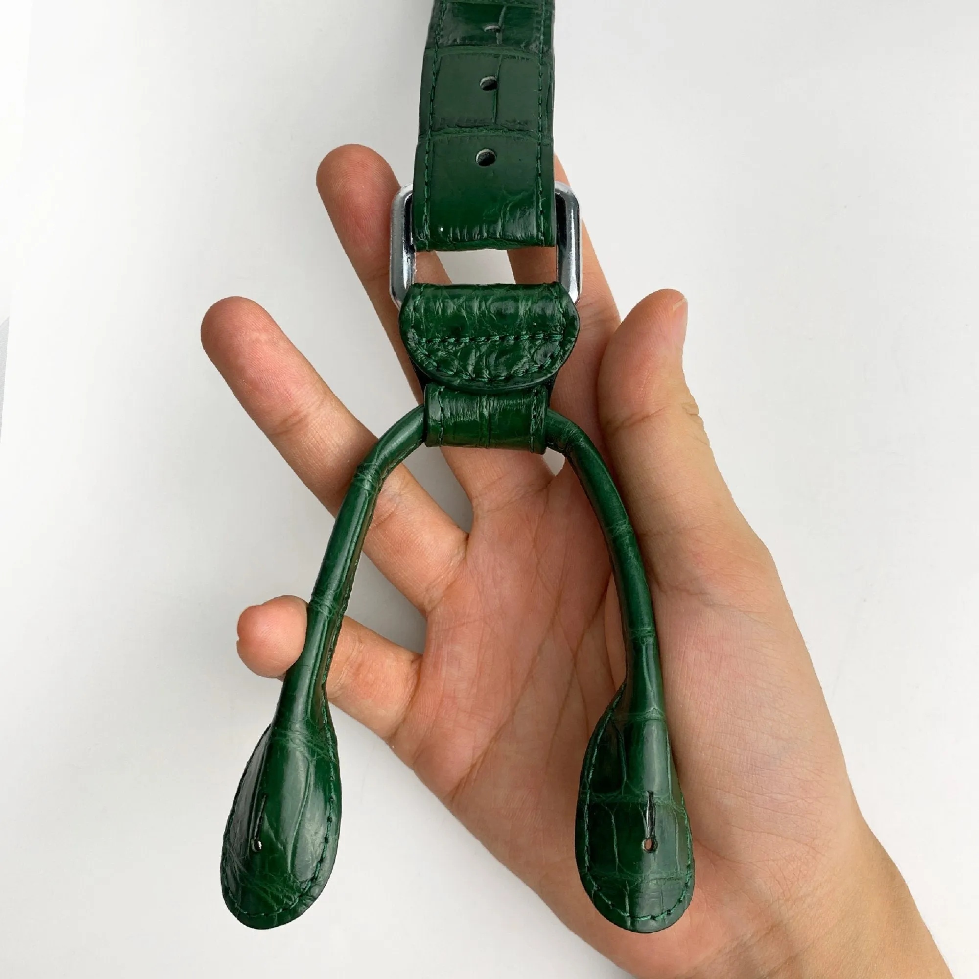 Personalized Alligator Leather Suspenders Men, Leather Suspenders, Men Green Suspenders, Handmade Leather Suspenders For Groomsmen